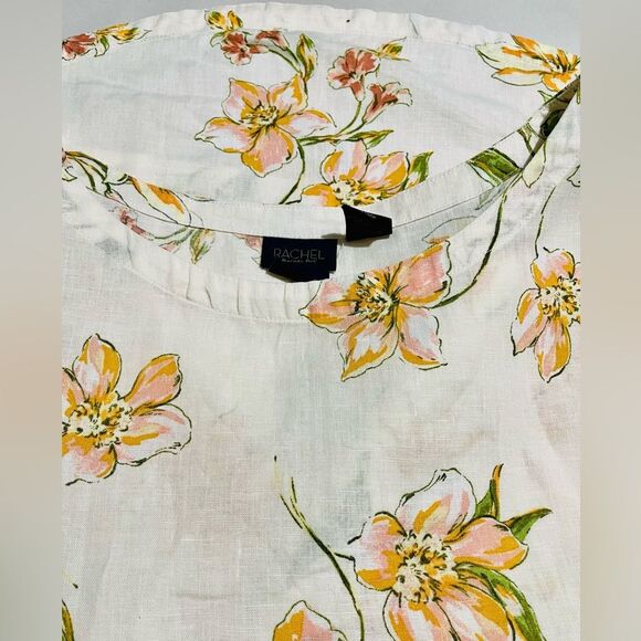 Rachel Roy linen top tropical floral summer beach vacation resort wear women XL - Picture 7 of 8